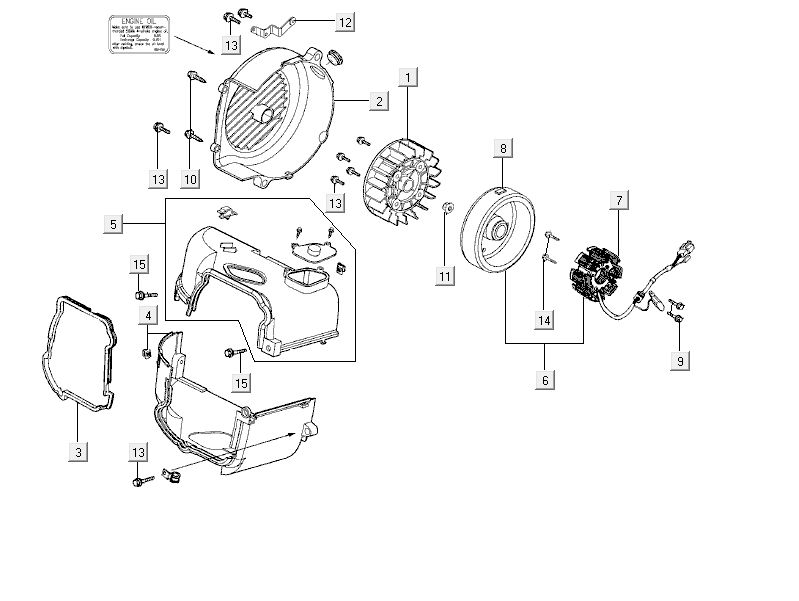 Bouchon de refroidissement d'allumage Kymco Delivery 4 temps noir