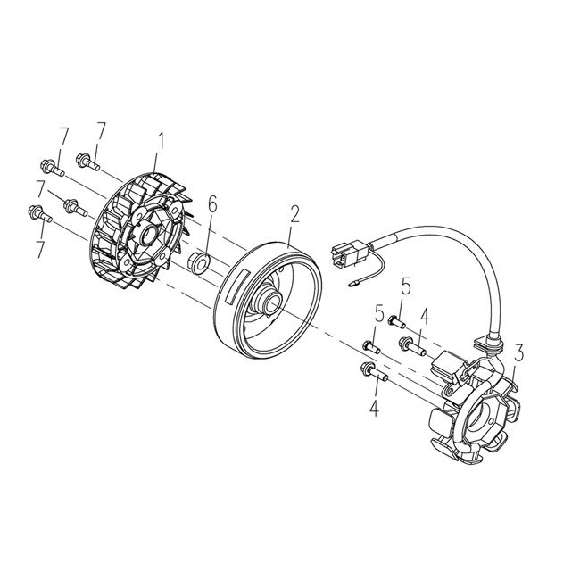 Aileron de refroidissement d'allumage 3B3 50cc (Euro 4 ; après 2018)