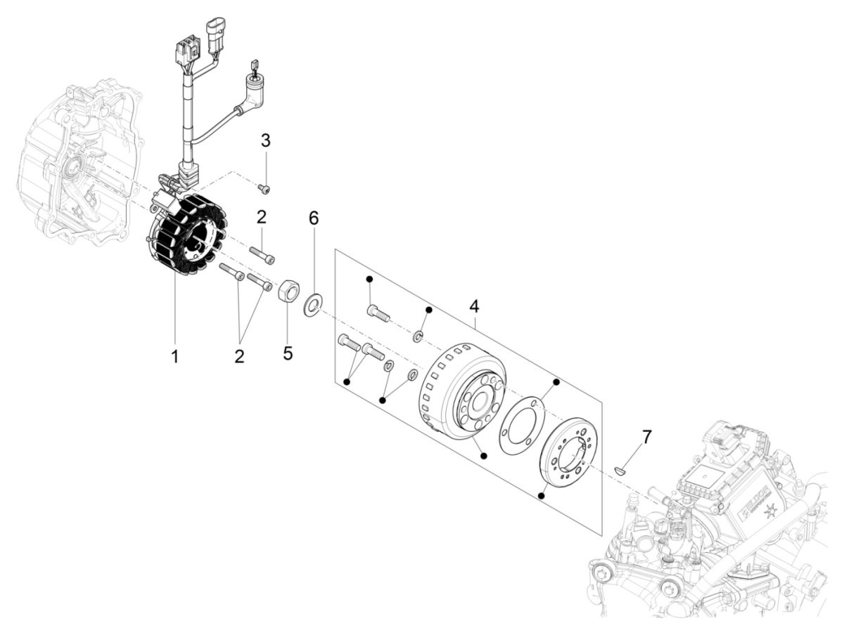Système d'allumage Piaggio Beverly 300 IE ABS E4 2016 - 2020 (EMEA)