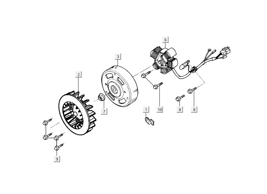 Allumage - Stator - Volant Kymco People 50 2T AC rouge