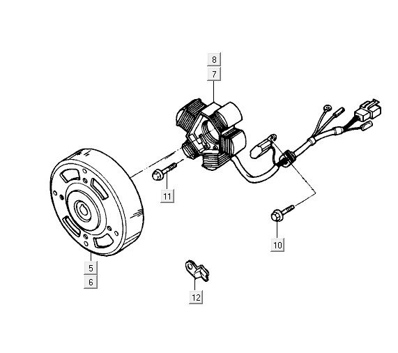 Allumage Kymco Super9 2T LC OM noir mat/jaune