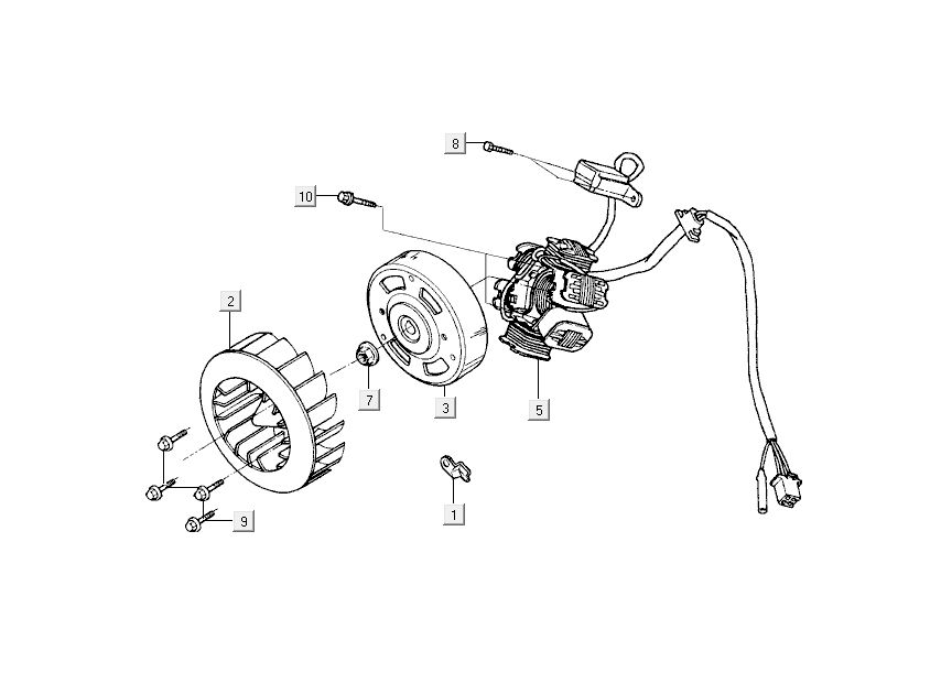 Allumage Kymco Super9 2T LC OM noir mat/rouge