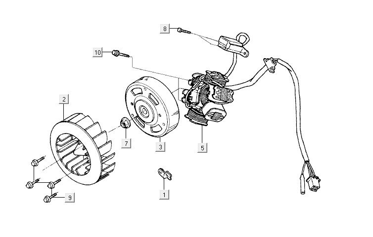 Allumage Kymco Vitality 2T AC rouge