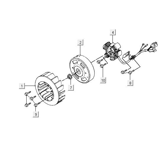 Allumage Kymco ZX 2T AC bleu limité