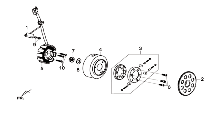 Embrayage d'allumage/démarreur Sym Joymax 125I ABS