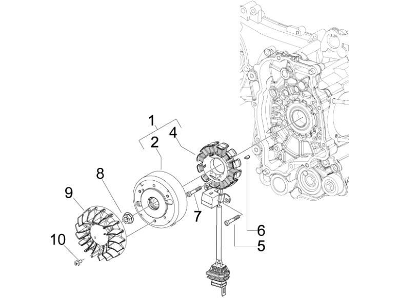 Allumage Vespa S 25 km 4 temps 2 soupapes