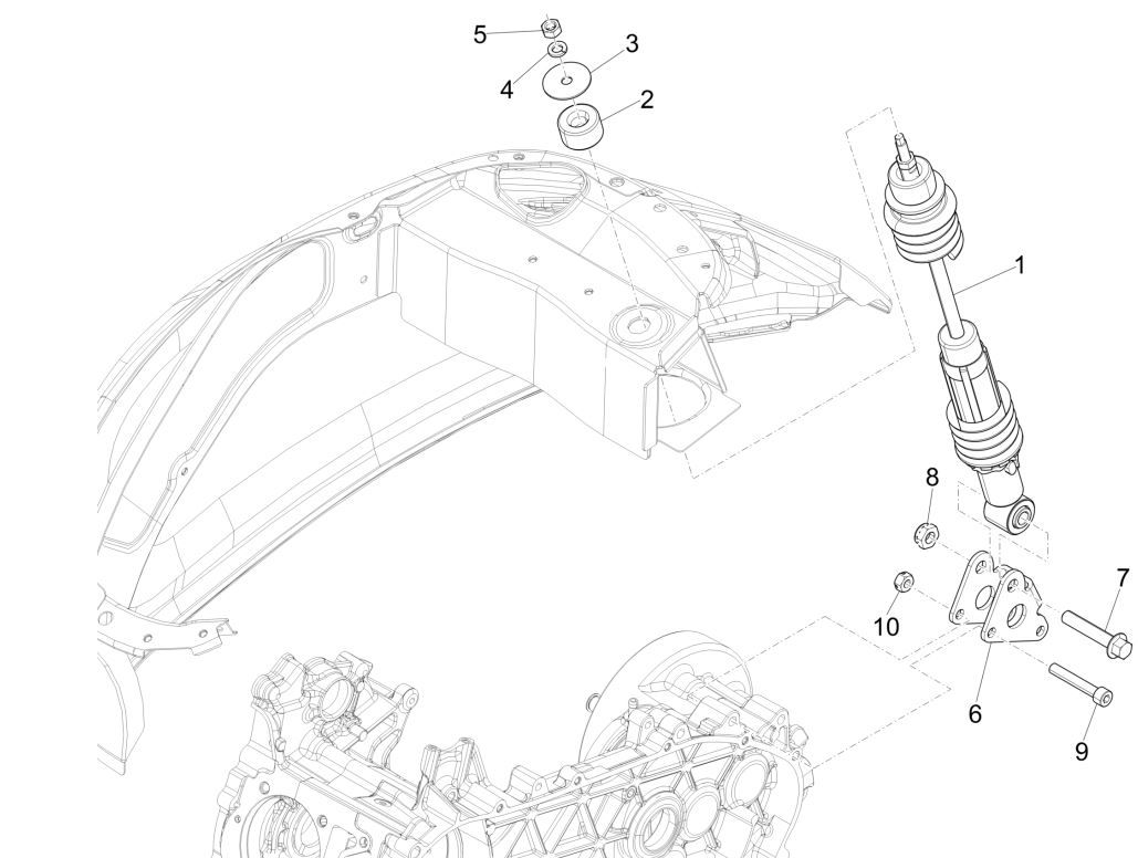Suspension arrière - Amortisseurs Vespa Primavera 125 4T 3V IE ABS