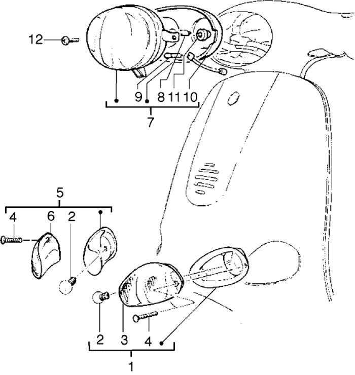 Clignotants Piaggio Liberty 2 temps jusqu'en 2005