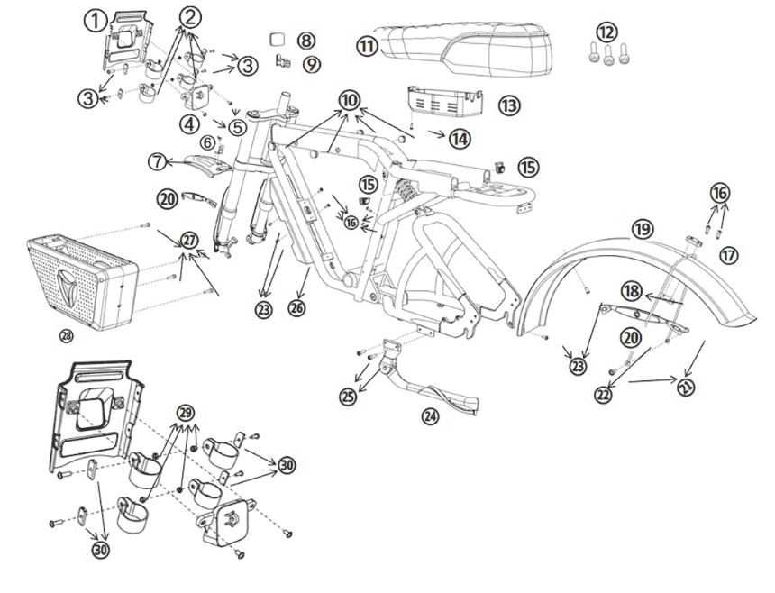 Autres pièces Yadea Trooper 01 Fat Bike