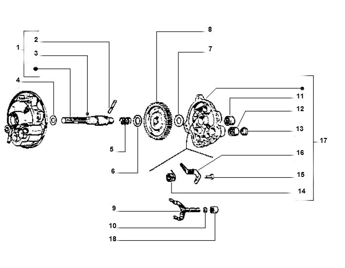 Gear 2 Vespa Ciao 2 temps