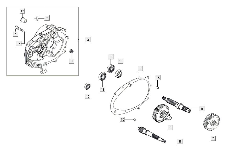 Transmission Kymco Agility 16'+ 4t argent métallique mat
