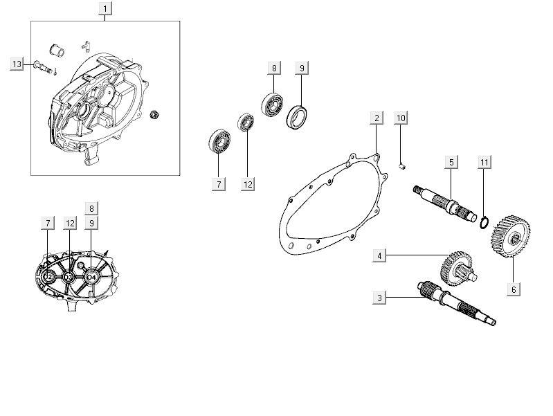 Transmission Kymco City 16' 4 temps noir