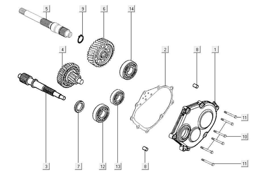 Transmission Kymco Downtown 300i blanc