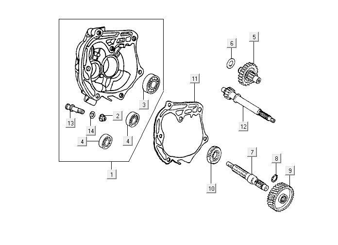 Transmission Kymco Super9 2t lc OM noir mat-jaune