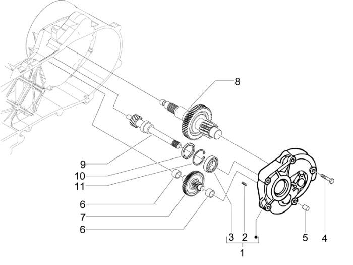 Transmission Vespa S 45 km 4 temps 4 soupapes