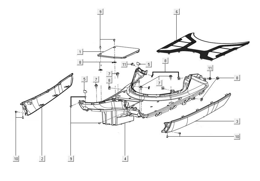 Pedal assy Kymco Filly 50 E5+ Mat blauw