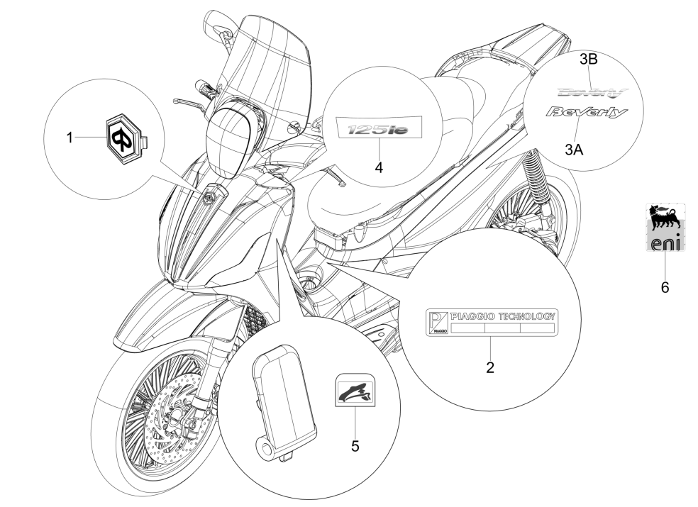 Photos et bandes décoratives Piaggio Beverly 125 RST 4T 4V IE E3 2010-2015 (EMEA)