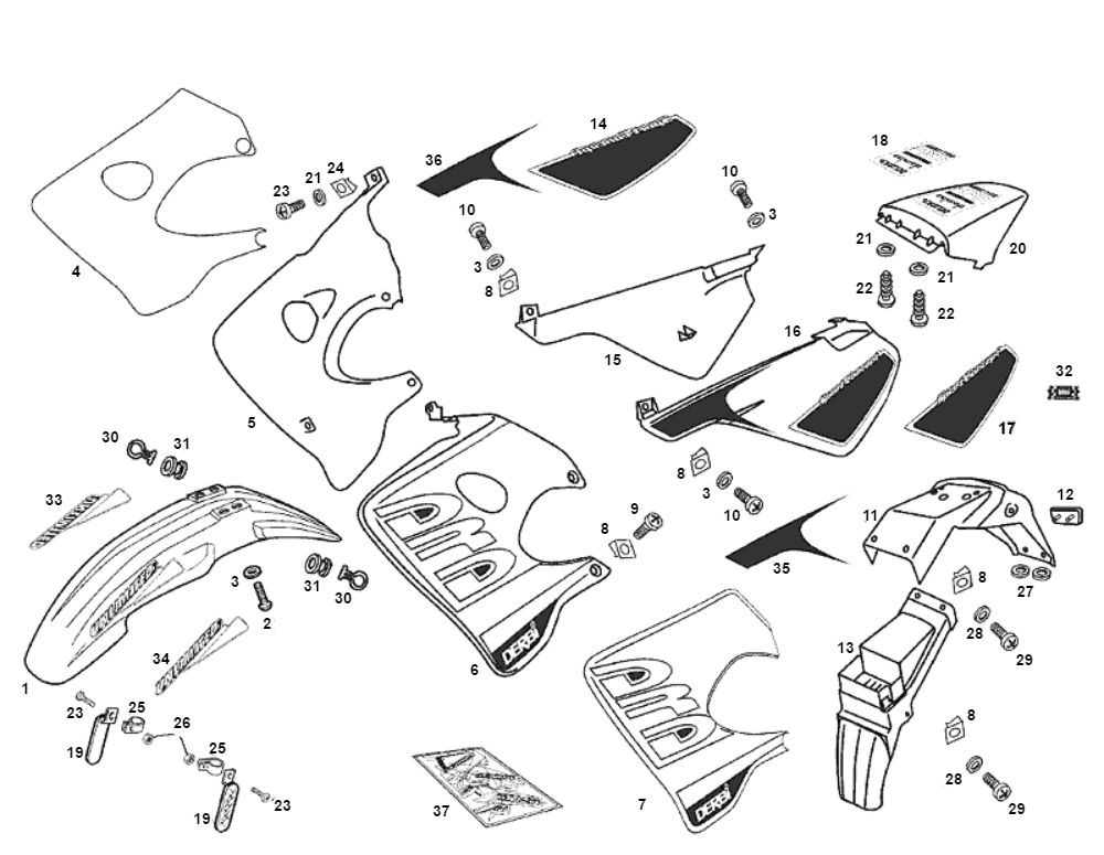 Tôlerie Derbi Senda SM DRD - O.M.