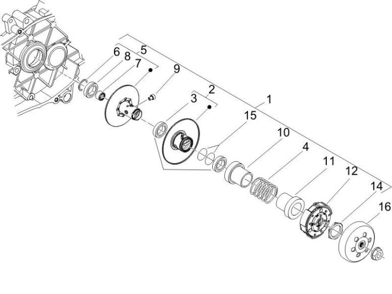 Poulie Piaggio Zip 2000 2 temps AC
