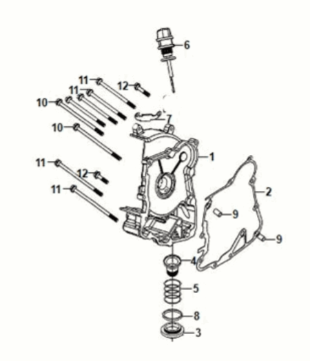 R. crank case cover Sym Fiddle IV 125i AC CBS E5 2020-2021