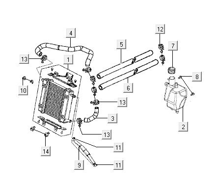 Radiateur Kymco Super9 2t lc o.m noir-rouge mat