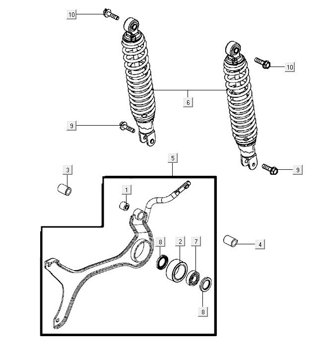 Rear cushion Kymco Super8 R E5