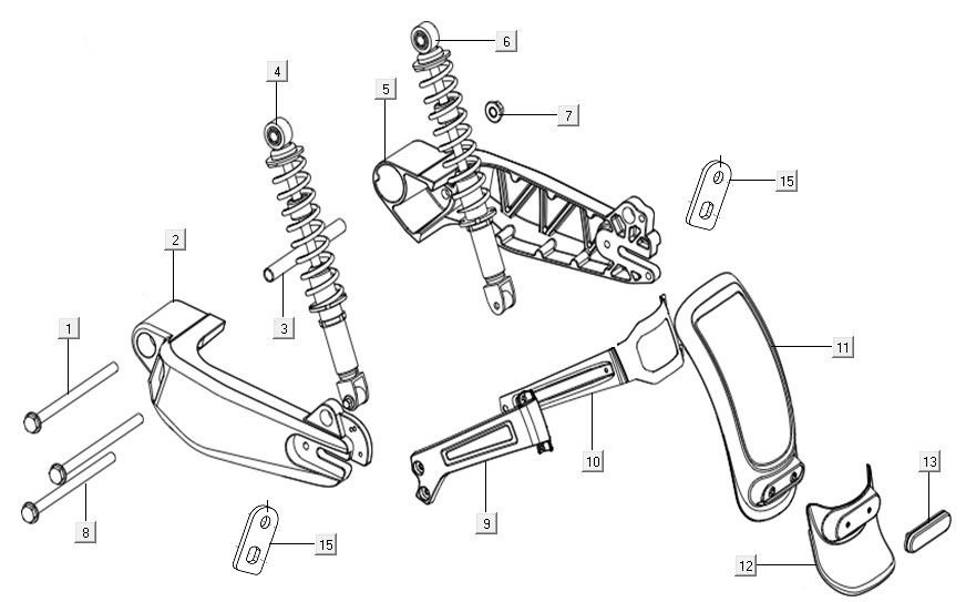 Bras oscillant - amortisseurs arrière Niu N1S
