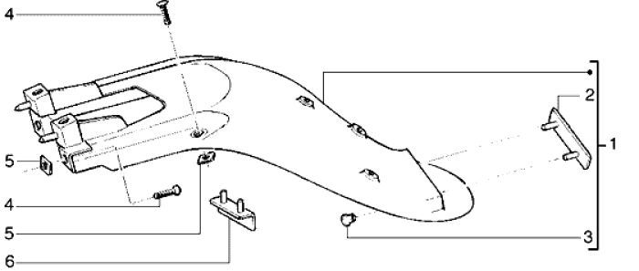 Garde boue arrière Piaggio Liberty 2 temps jusqu'à 2005