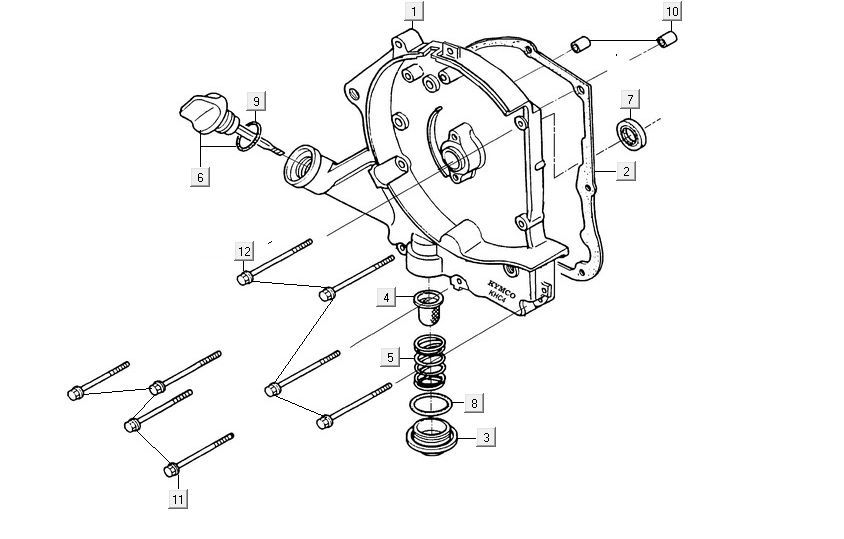 Carter droit Kymco Maxxer 90 Noir