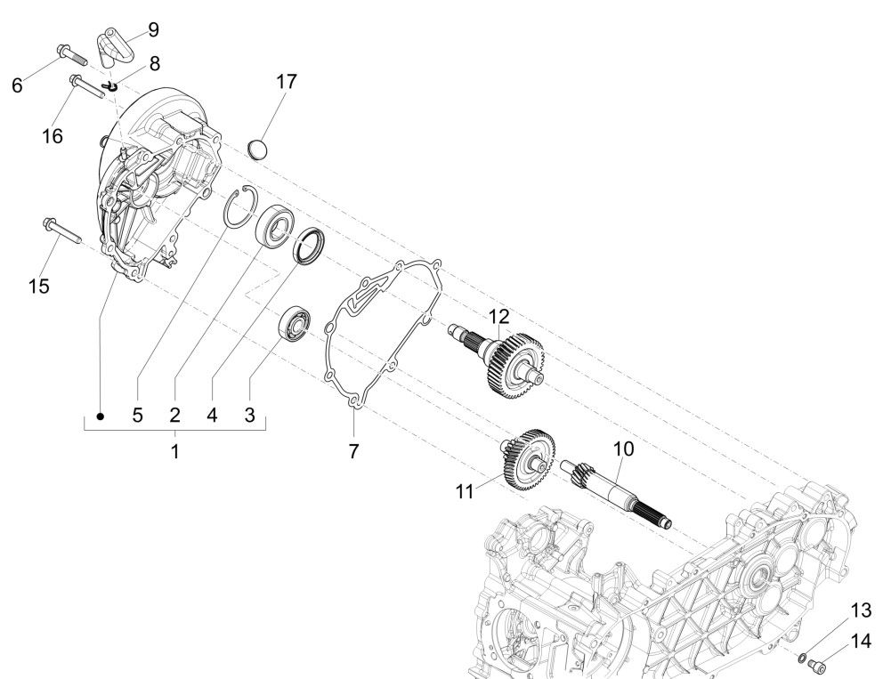 Groupe réducteur Piaggio Liberty 125 4 temps 3V IE ABS (IGET Euro 5)