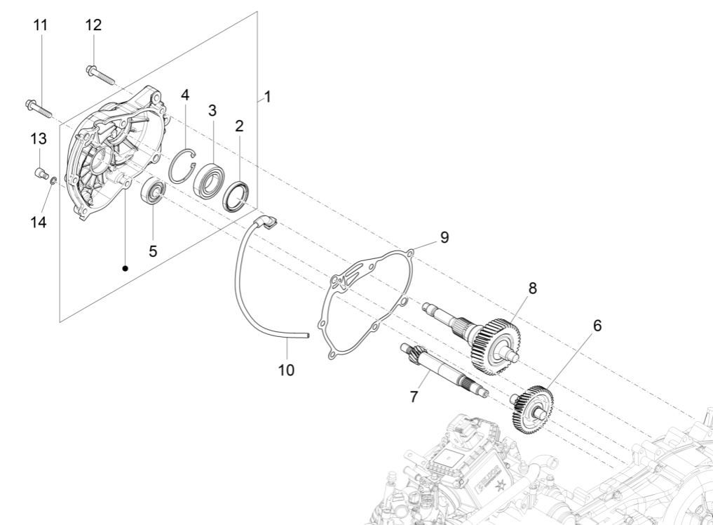 Groupe réducteur Piaggio MP3 300 HPE/300 HPE SPORT E5 ABS 2020-2022 (EMEA)
