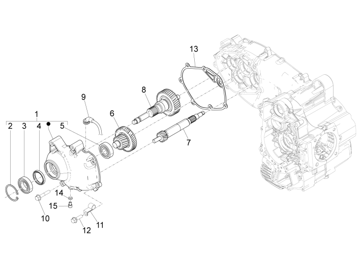 Groupe réducteur Piaggio Beverly 500 E3 2007-2012