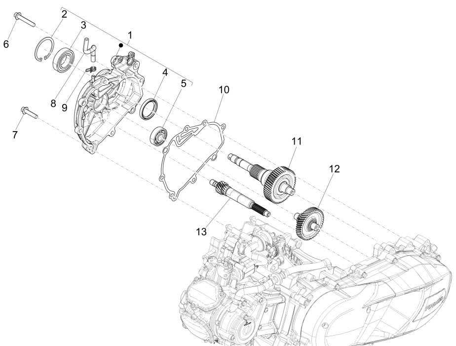 Groupe réducteur Piaggio Medley 150 4T IE ABS E4 2016-2020 (EMEA)