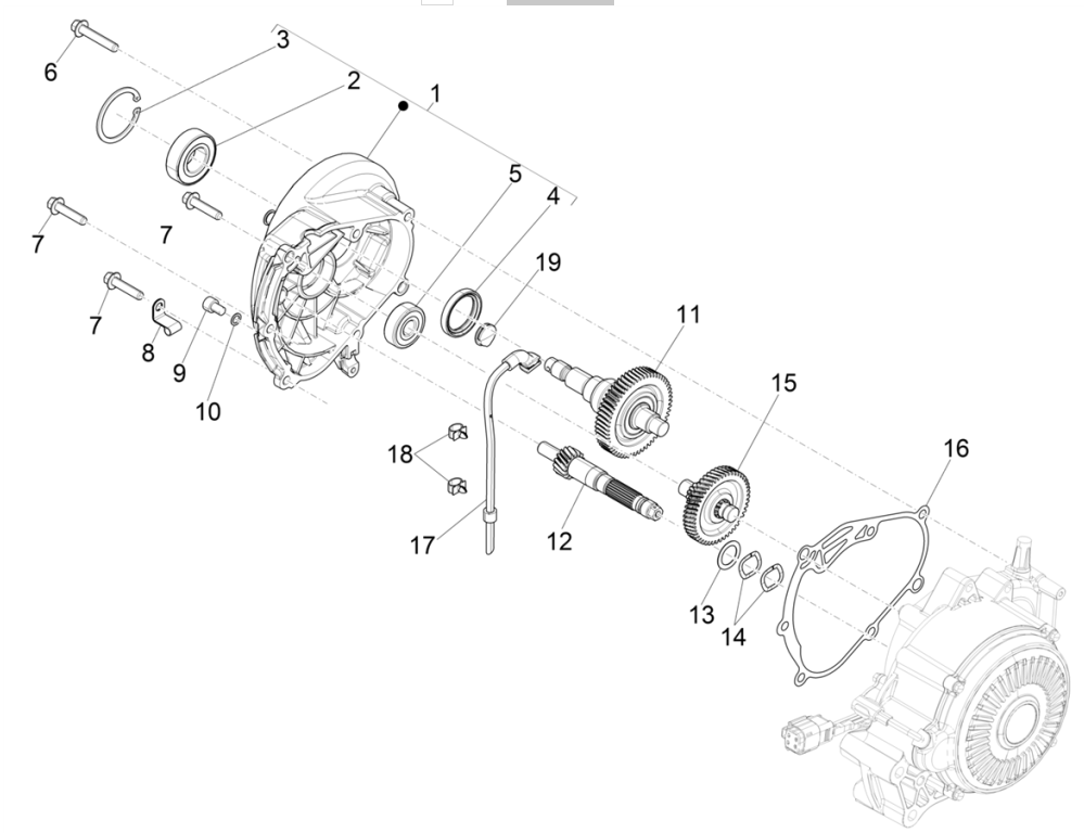 Groupe réducteur Vespa Eletrica 45 km/h E5 2021 (EMEA)