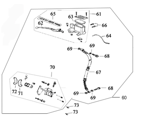 Frein droit Benzhou YY50QT-15 creme