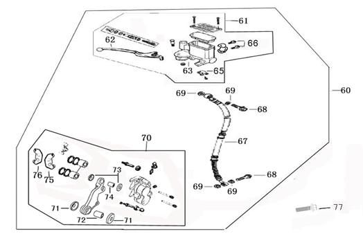 Frein droit BTC Legend rouge
