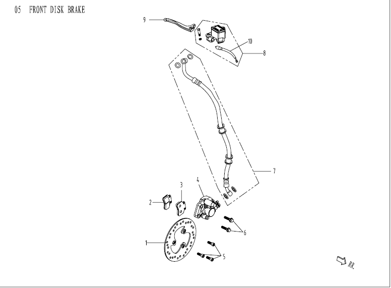 Frein droit China Venom green