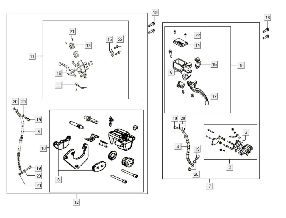 Pièces de frein Kymco Like 200i Black