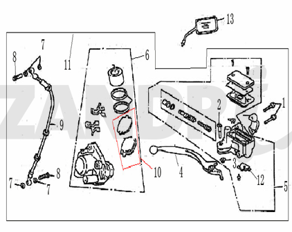 Pièces de frein rétroviseur droit BTC Grande Retro GT1 crème café