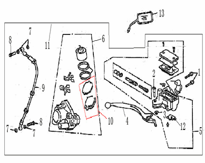 Pièces de frein Rétroviseur droit Vom Bella Retro noir crème