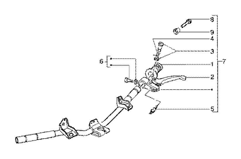 Levier de frein gauche (modèle de disque de frein arrière) Gilera Runner 180cc FXR 2 temps