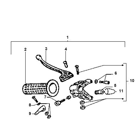 Levier de frein Vespa Ciao 2 temps
