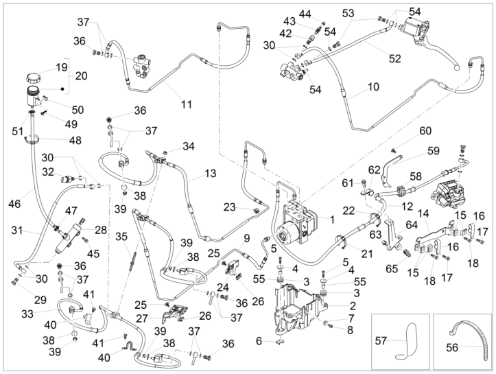 Installation de frein ABS Piaggio MP3 500 LT Business 2014-2016