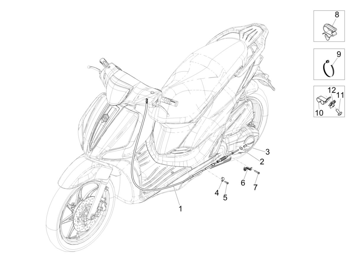 Câble de frein ABS Liberty 125 IGET 4T 3V IE E4 2015 - 2019 (EMEA)