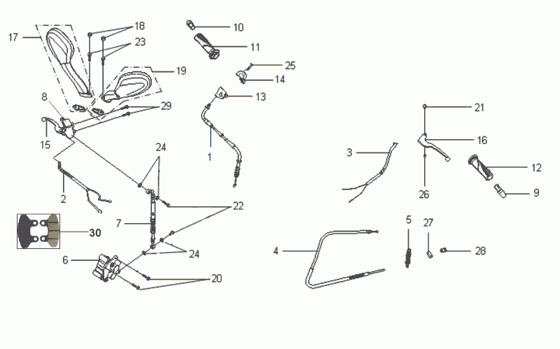 Étrier de frein/poignée de frein/rétroviseurs SYM VS125