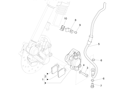 Étrier de frein Vespa Primavera 4 temps 3 soupapes (injection euro4 iget)