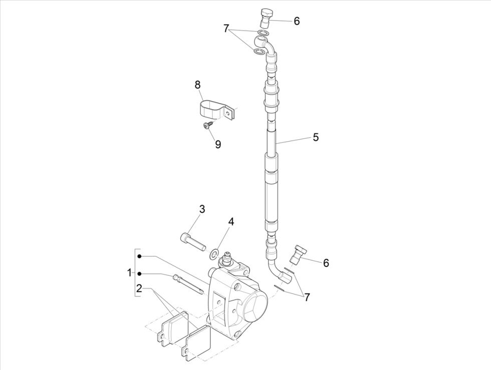 Étrier de frein 4 temps Piaggo Zip (injection euro5 IGET)