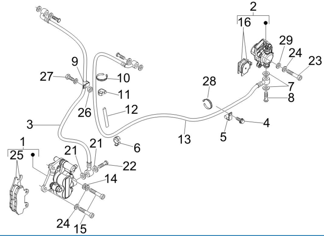 Conduites de frein - Selle de frein Vespa GTV 250 4T 4V IE