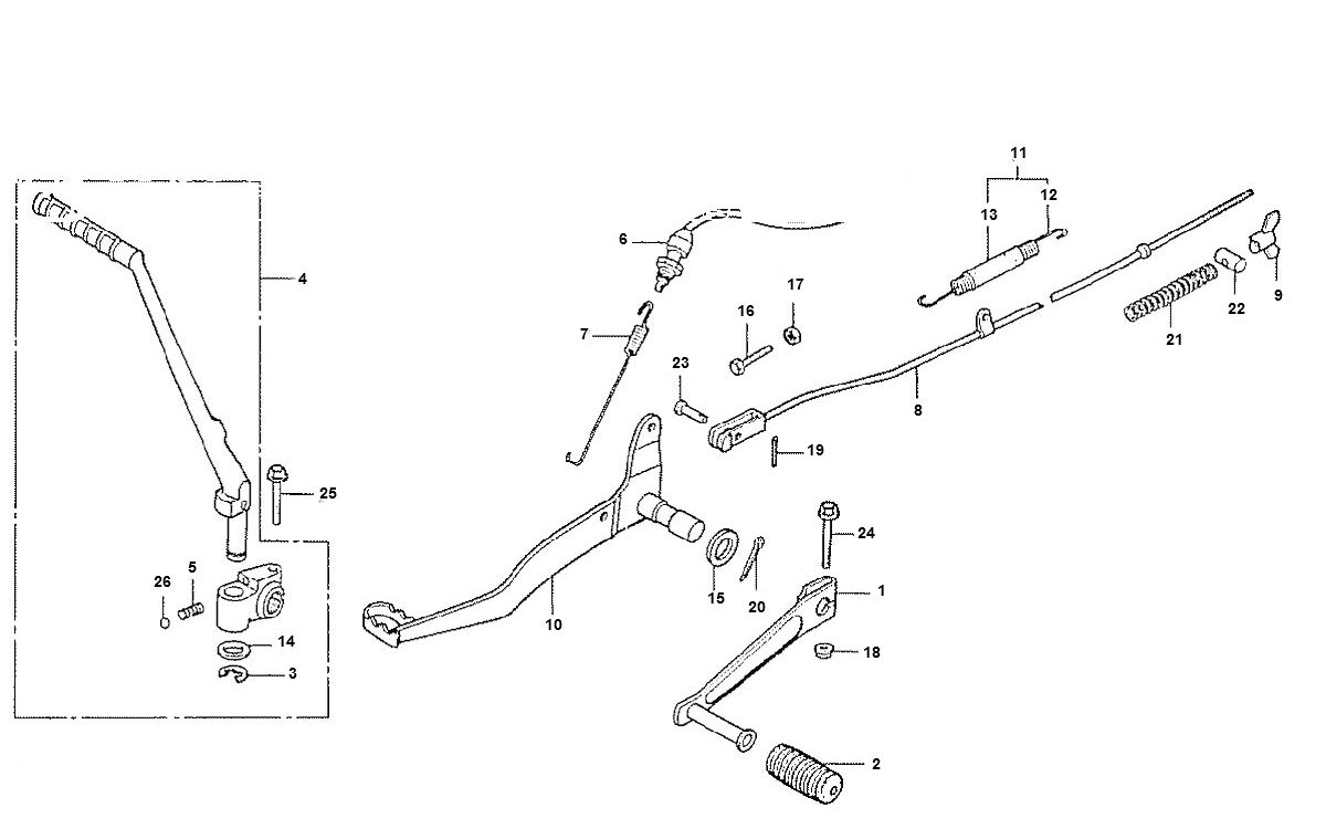 Pédale de frein Honda MTX-SH