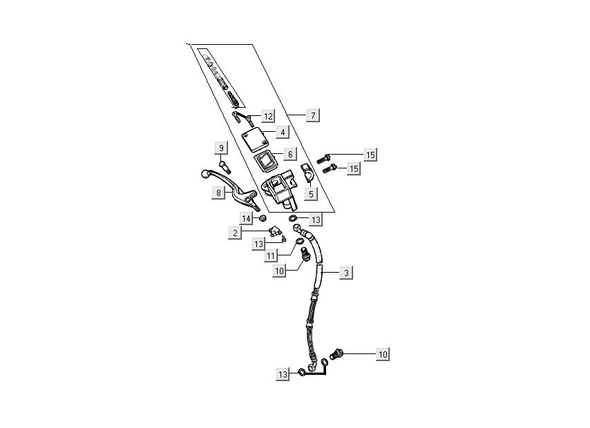 Flexible pompe de frein Kymco People S 4 temps Gris foncé